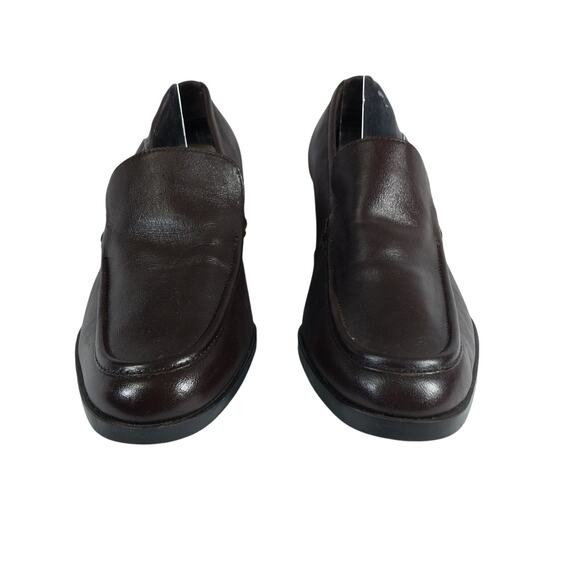 CANDID STATEMENTS! ESPRESSO BROWN GENUINE LEATHER CHUNKY HEEL LOAFERS! SZ 7.5M - Picture 5 of 10